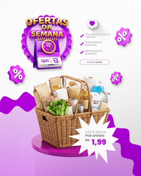 SEMANA DE OFERTAS PROMOÇÃO VAREJO E COMÉRCIO SOCIAL MEDIA PSD EDITÁVEL 4