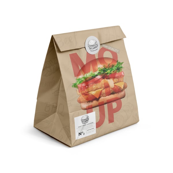 EMBALAGEM DE FAST FOOD PSD EDITÁVEL MOCKUP