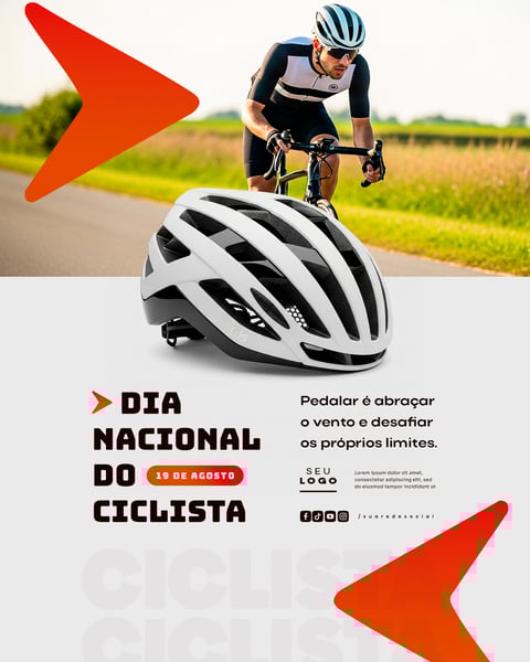 Dia Nacional do Ciclista 19 de Agosto Social Media PSd Editável