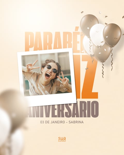 FLYER REDE SOCIAL FELIZ ANIVERSÁRIO PSD FEED 8
