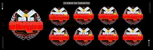 PACOTE SELO 3D DIAS DA CARNE