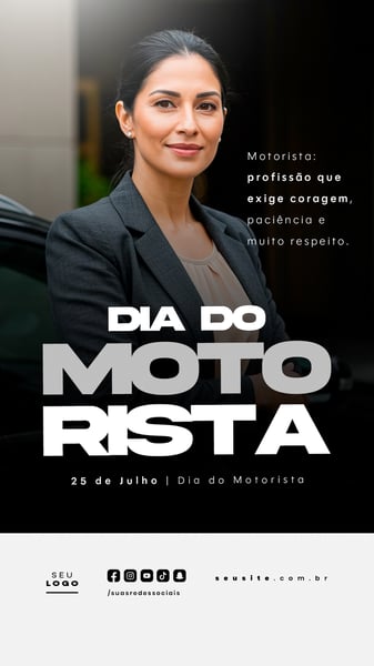 DIA DO MOTORISTA 25 DE JULHO SOCIAL MEDIA PSD EDITÁVEL STORY 1