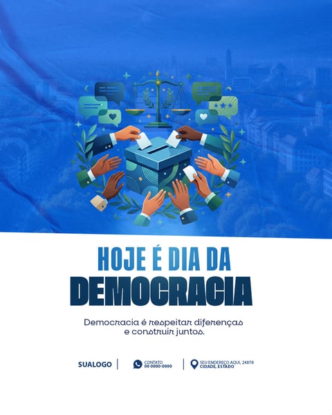 DIA INTERNACIONAL DA DEMOCRACIA SOCIAL MEDIA PSD EDITÁVEL 3