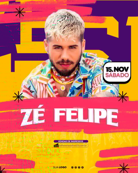 FLYER SHOW ZÉ FELIPE SERTANEJO EVENTO FESTA PAGODE MÚSICA