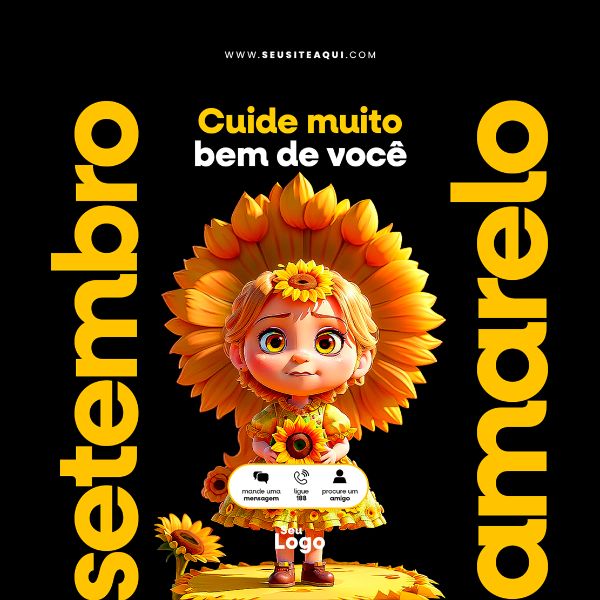 FEED QUADRADO - SETEMBRO AMARELO | SOCIAL MEDIA - PSD EDITÁVEL