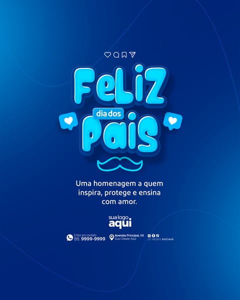 Social Media Dia Dos Pais PSD Editável
