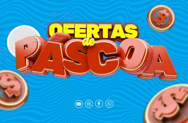 SELO 3D OFERTAS DE PÁSCOA PARA REDES SOCIAIS