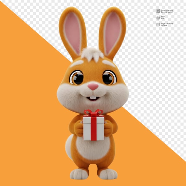 COELHOS DE PÁSCOA 3D PERSONAGENS FOFO2