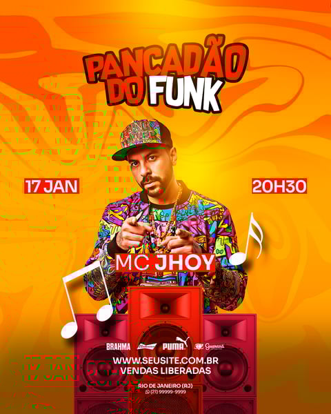 FLYER EVENTO SHOW PANCADÃO DO FUNK PSD FEED 60