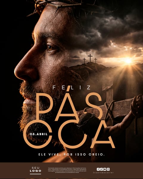 Feliz Páscoa 05 de Abril Social Media PSD Editável 4