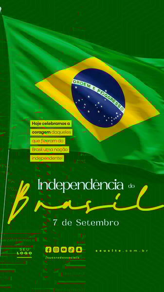 INDEPENDÊNCIA DO BRASIL 7 DE SETEMBRO STORY SOCIAL MEDIA EDITÁVEL