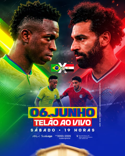 JOGO NO TELÃO BRASIL X EGITO 06 DE JUNHO PSD EDITÁVEL