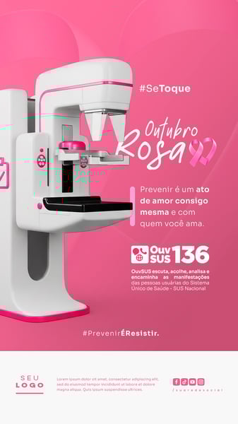 OUTUBRO ROSA CAMPANHA INTERNACIONAL DE CONSCIENTIZAÇÃO PARA O CONTROLE DO CÂNCER DE MAMA SOCIAL MEDIA PSD EDITÁVEL STORY 9