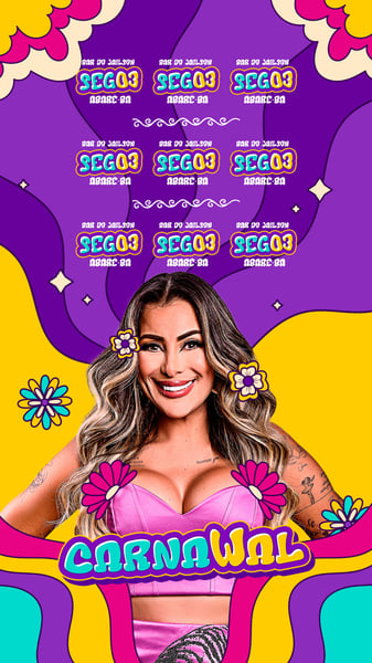 FLYER AGENDA DE SHOWS CARNAVAL WALKYRIA STORY PSD EDITÁVEL