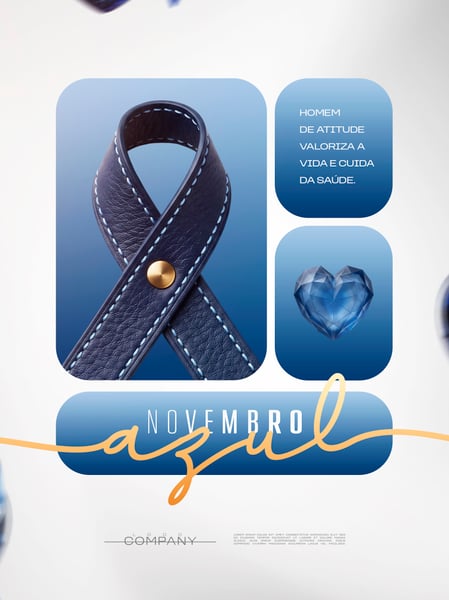 NOVEMBRO AZUL CUIDADOS COM A SAÚDE MASCULINA SOCIAL MEDIA FLYER PSD EDITÁVEL