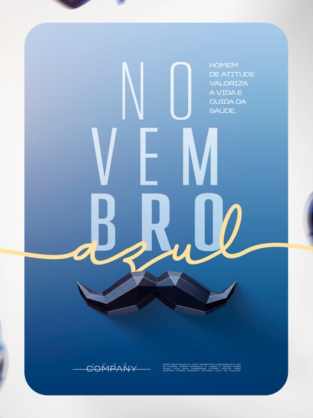 NOVEMBRO AZUL CAMPANHA DE SAÚDE SOCIAL MEDIA FLYER PSD EDITÁVEL