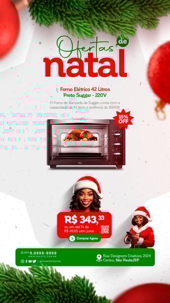 ZZO SOCIAL MEDIA NATAL STORY OFERTAS DE NATAL FORNO ELETRICO 42 LITROS