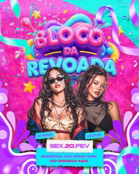 FLYER PARA EVENTOS BLOCO DA REVOADA FEED