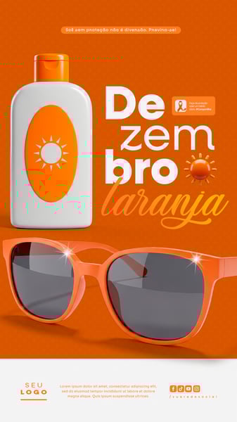 DEZEMBRO LARANJA MÊS DE CONSCIENTIZAÇÃO SOBRE O CÂNCER DE PELE STORY SOCIAL MEDIA PSD EDITÁVEL (9)