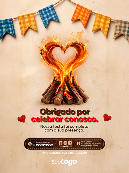 POST FEED FESTA JUNINA SÃO JOÃO SOCIAL MEDIA TEMPLATE PSD EDITÁVEL 5