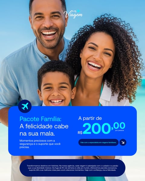 Família Feliz, Pais E Filho Sorrindo Em Férias Perfeitas Social Media PSD Editável