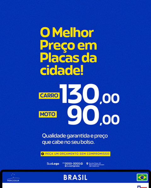 LOJA DE EMPLACAMENTO DE VEÍCULOS SOCIAL MEDIA PSD EDITÁVEL 2