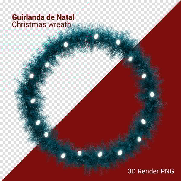 AUU GUIRLANDA DE NATAL 3D RENDER PNG PARA COMPOSIÇÃO (26)