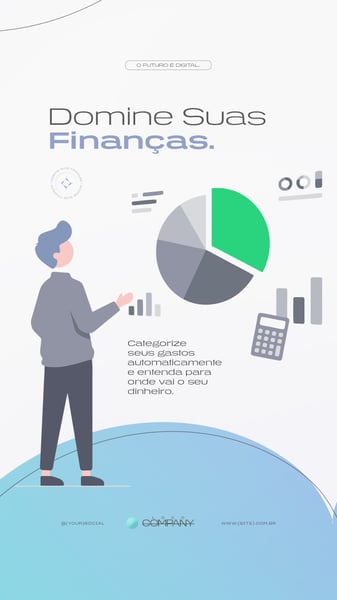 Fintech E DIGITAL BANKING FINANÇAS MODERNAS SOCIAL MEDIA PSD EDITÁVEL 3 STORY