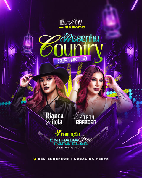 FLYER SHOW RESENHA COUNTRY SERTANEJO FEED