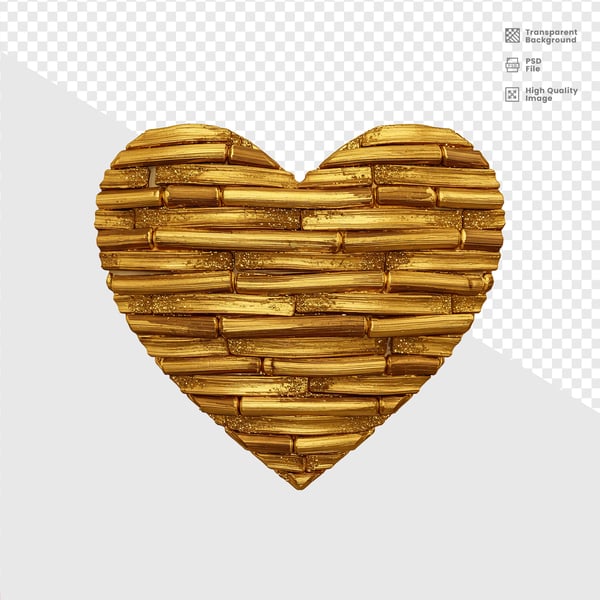 ELELEMENTO 3D DOURADO CORAÇÃO 15