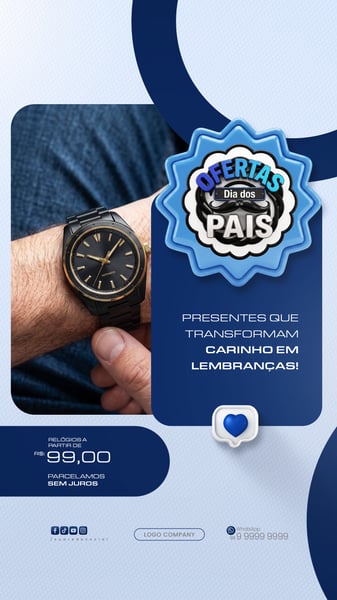 CAMPANHA DIA DOS PAIS FLYER INSTAGRAM VENDAS SOCIAL MEDIA PSD EDITÁVEL 4 STORY