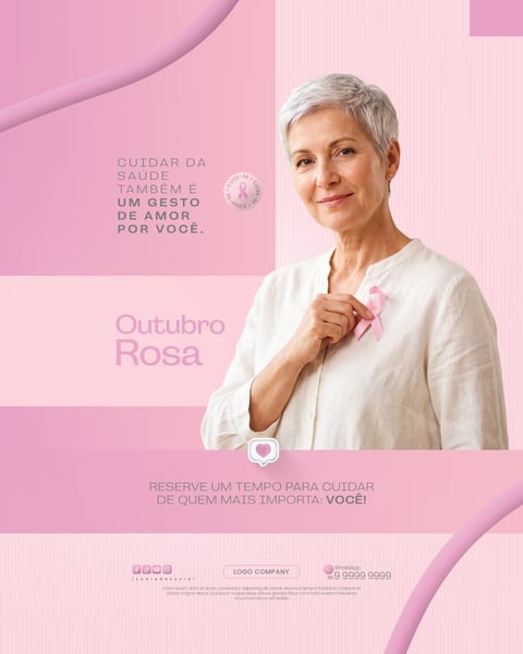 OUTUBRO ROSA CONSCIENTIZAÇÃO CÂNCER DE MAMA SAÚDE MULHER SOCIAL MEDIA PSD EDITÁVEL 2