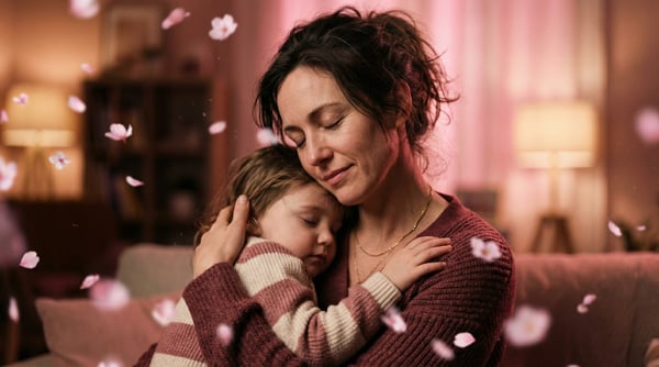 IMAGEM PARA COMPOSIÇÃO CINEMATOGRÁFICA MÃE ABRAÇANDO A FILHA