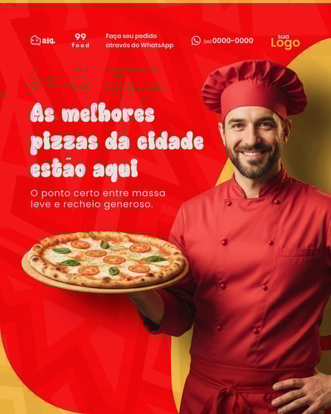 AS MELHORES PIZZAS DA CIDADE ESTÃO AQUI Figma Social Media Template