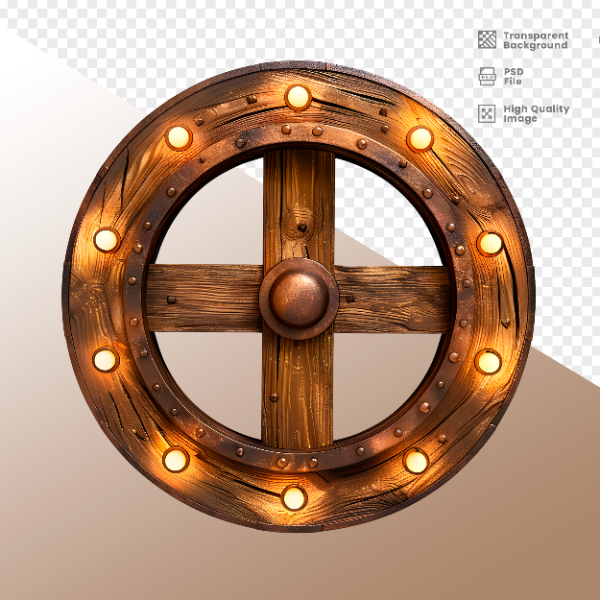 RODA DE MADEIRA COM LUZ