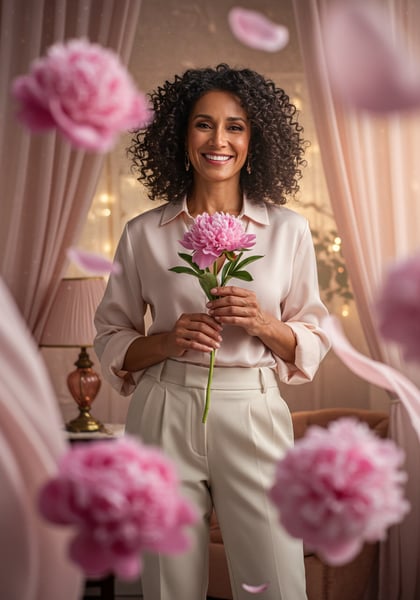 IXT MULHER FELIZ SEGURANDO FLOR PSD EDITÁVEL 3