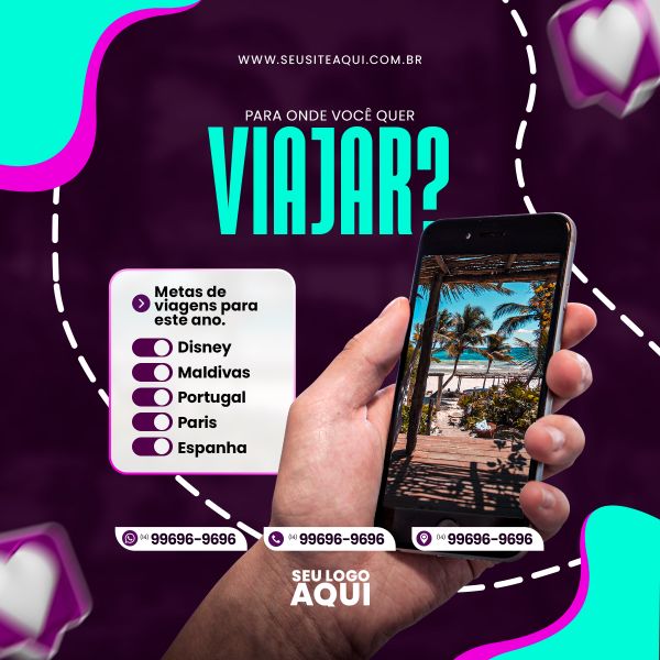 AGÊNCIA DE VIAGENS, TURISMO, VIAJAR | SOCIAL MEDIA | PSD EDITÁVEL