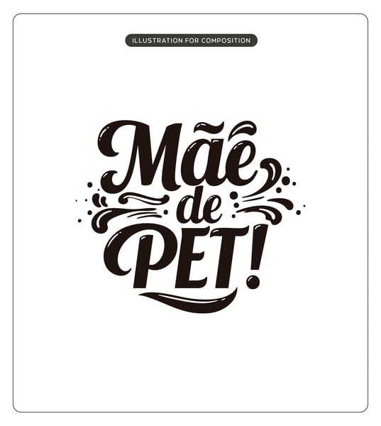 LETTERING MÃE DE PET VECTOR