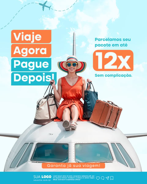 Agência de Viagens Turismo Social Media PSD Editável
