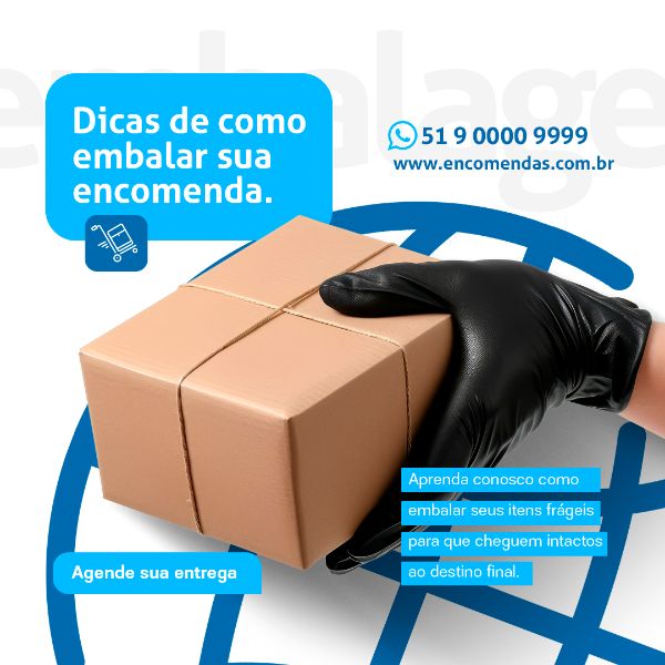 DICAS DE EMBALAGEM SOCIAL MEDIA TRANSPORTADORA PSD EDITÁVEL