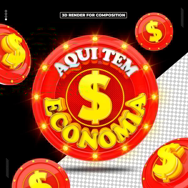 SELO 3D AQUI TEM ECONOMIA PARA COMPOSIÇÃO