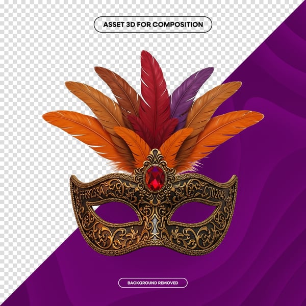MÁSCARA DE CARNAVAL FESTA BRASIL PNG COMPOSIÇÃO 61 EDITADO