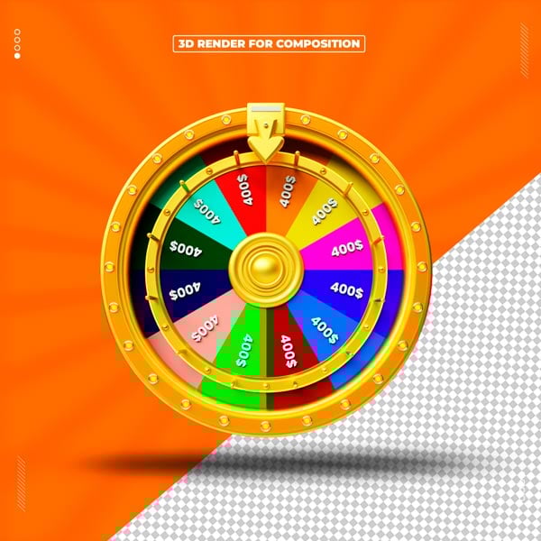 ELEMENTO 3D CASSINO RODA DA FORTUNA PNG