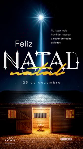 FELIZ NATAL CRISTÃO RELIGIOSO 25 DE DEZEMBRO STORY SOCIAL MEDIA PSD EDITÁVEL 1