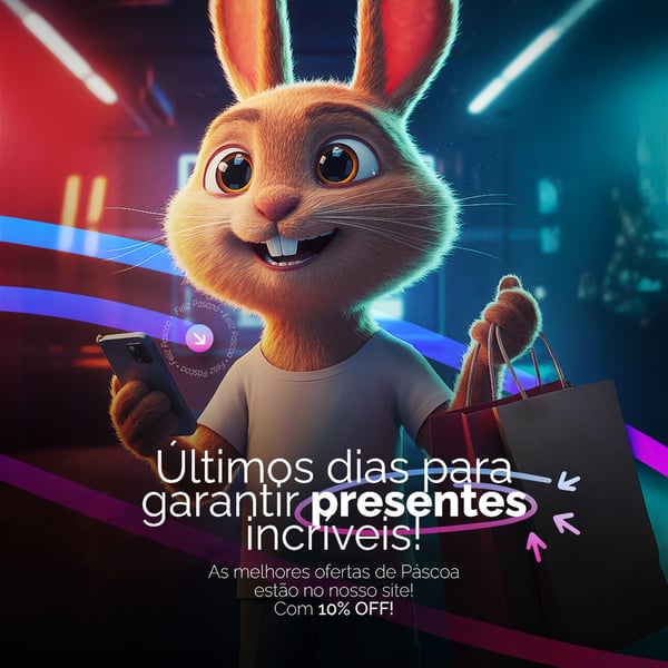 FELIZ PÁSCOA OFERTAS LOJA ELETRONICOS INFORMÁTICA DESCONTOS PROMOÇÃO SOCIAL MEDIA PSD EDITÁVEL