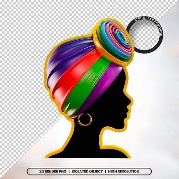 MULHER NEGRA AFRO ELEMENTO PSD PNG