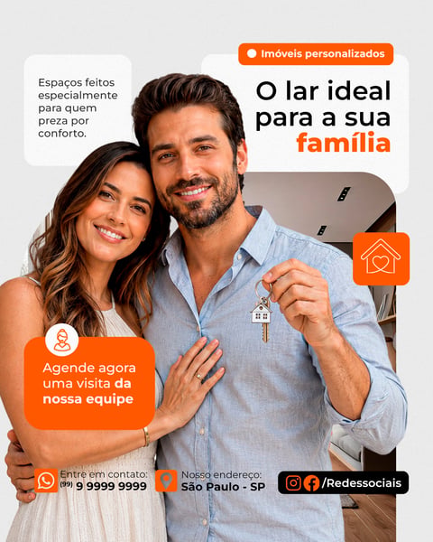 CORRETORA DE IMÓVEIS O LAR IDEAL SOCIAL MEDIA PSD EDITÁVEL
