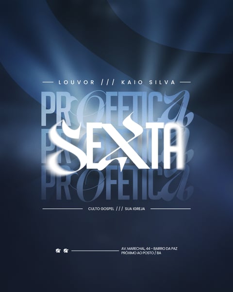 FLYER GOSPEL CULTO DOMINGO DE LOUVOR E ADORAÇÃO IGREJA SOCIAL MEDIA PSD EDITÁVEL