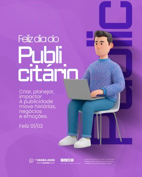 DIA DO PUBLICITÁRIO 01 DE FEVEREIRO SOCIAL MEDIA PSD EDITÁVEL 6