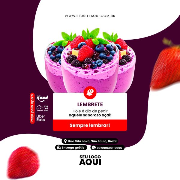 AÇAÍTERIA E SORVETERIA - SOCIAL MEDIA - PSD EDITÁVEL